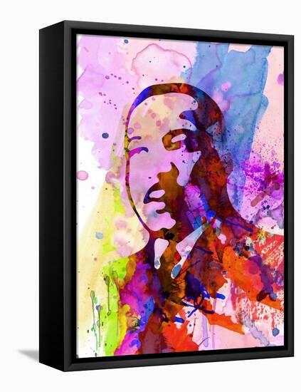 Martin Luther King Watercolor-Anna Malkin-Framed Stretched Canvas