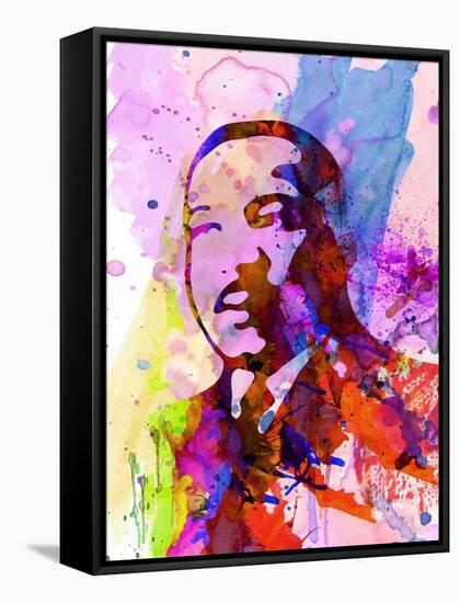 Martin Luther King Watercolor-Anna Malkin-Framed Stretched Canvas