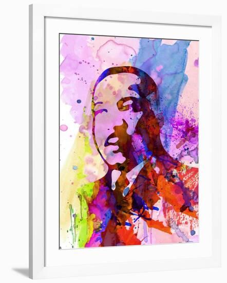 Martin Luther King Watercolor-Anna Malkin-Framed Art Print