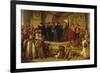 Martin Luther Ninety-Five Theses Being Nailed to the Door of Wittenberg Church-Julius Hübner-Framed Giclee Print