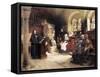 Martin Luther Preaches in Wartburg-Hugo Vogel-Framed Stretched Canvas