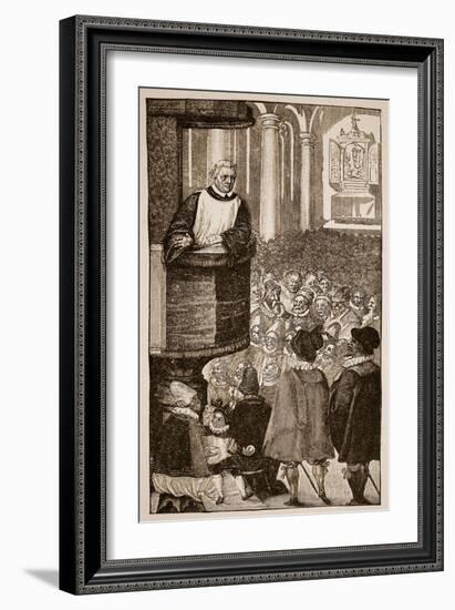Martin Luther Preaching, C.1517-null-Framed Giclee Print