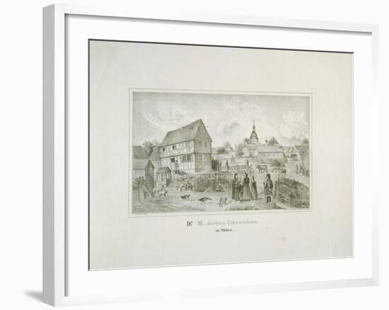 Martin Luther's Ancestral Home in Moehra, Printed by C. Rohlacher-C. Hertel-Framed Giclee Print