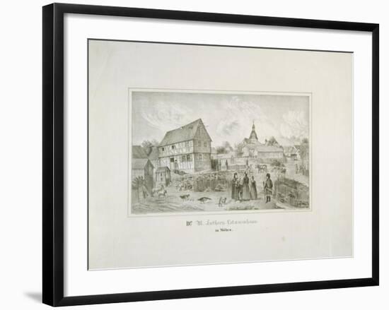 Martin Luther's Ancestral Home in Moehra, Printed by C. Rohlacher-C. Hertel-Framed Giclee Print