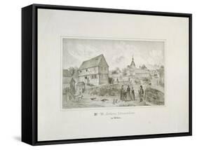 Martin Luther's Ancestral Home in Moehra, Printed by C. Rohlacher-C. Hertel-Framed Stretched Canvas