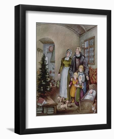 Martin Luther's Christmas Tree, from 'The Illustrated London News'-Pauline Baynes-Framed Giclee Print