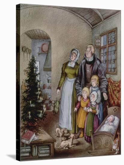 Martin Luther's Christmas Tree, from 'The Illustrated London News'-Pauline Baynes-Stretched Canvas