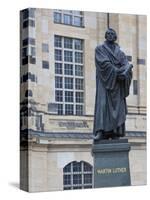 Martin Luther Statue in Dresden, Saxony, Germany, Europe-Michael Runkel-Stretched Canvas