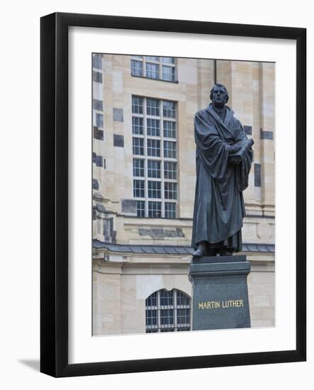 Martin Luther Statue in Dresden, Saxony, Germany, Europe-Michael Runkel-Framed Photographic Print