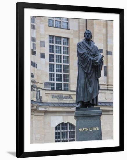 Martin Luther Statue in Dresden, Saxony, Germany, Europe-Michael Runkel-Framed Photographic Print