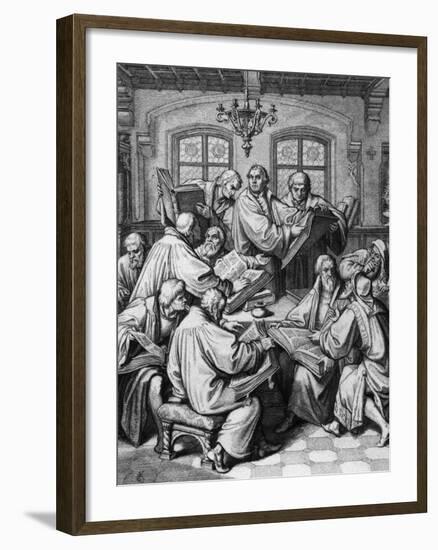 Martin Luther with Colleagues; Engraving-null-Framed Giclee Print