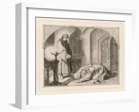 Martin Luther with Hans Kohlhase-Gustav Konig-Framed Art Print