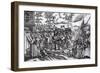 Martin Luther Writing on the Church Door at Wittenberg in 1517-null-Framed Giclee Print