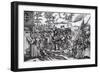 Martin Luther Writing on the Church Door at Wittenberg in 1517-null-Framed Giclee Print