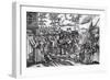 Martin Luther Writing on the Church Door at Wittenberg in 1517-null-Framed Giclee Print