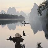 Cormorant fishermen in Li River-Martin Puddy-Framed Stretched Canvas