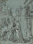 The Meeting of Joachim and Anne at the Golden Gate, 1540-60 (Brush in Black Ink with Grey Wash, Hei-Martin Schaffner-Giclee Print