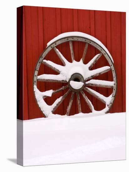 Martin Stables, Wheel Detail, Banff, Alberta-Michele Westmorland-Stretched Canvas