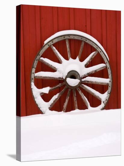 Martin Stables, Wheel Detail, Banff, Alberta-Michele Westmorland-Stretched Canvas