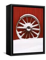 Martin Stables, Wheel Detail, Banff, Alberta-Michele Westmorland-Framed Stretched Canvas