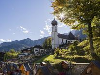 Church St. Johannes der Taufer. Village Grainau near Garmisch-Partenkirchen, Germany-Martin Zwick-Photographic Print