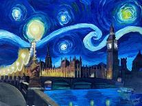 Starry Night London Parliament Van Gogh Inspired-Martina Bleichner-Art Print