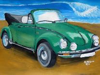 The VW Bug Series - The Green Volkswagen Bug at the the Beach-Martina Bleichner-Art Print