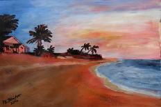 Blue Beach Scene at Outer Banks-Martina Bleichner-Art Print