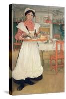 Martina Carrying Breakfast on a Tray, 1904-Carl Larsson-Stretched Canvas