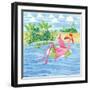 Martini Float Flamingo-Paul Brent-Framed Art Print