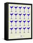 Martini Lover Blue-NaxArt-Framed Stretched Canvas