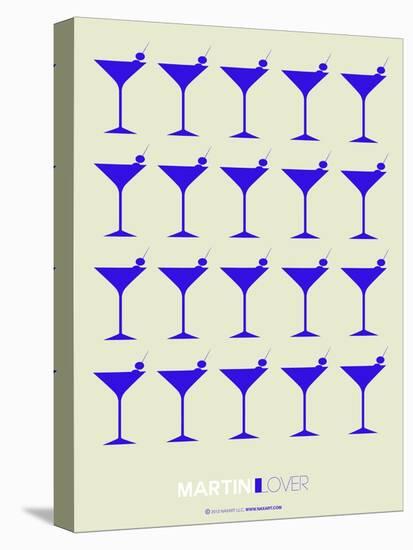 Martini Lover Blue-NaxArt-Stretched Canvas