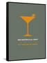 Martini Poster Yellow-NaxArt-Framed Stretched Canvas