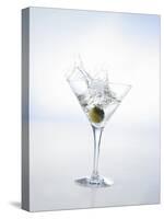 Martini with Green Olive (Splash)-Klaus Arras-Stretched Canvas