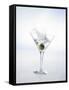 Martini with Green Olive (Splash)-Klaus Arras-Framed Stretched Canvas