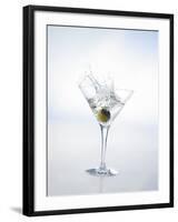 Martini with Green Olive (Splash)-Klaus Arras-Framed Photographic Print