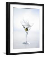 Martini with Green Olive (Splash)-Klaus Arras-Framed Photographic Print