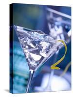 Martini with Lemon Peel and Ice Cubes-null-Stretched Canvas