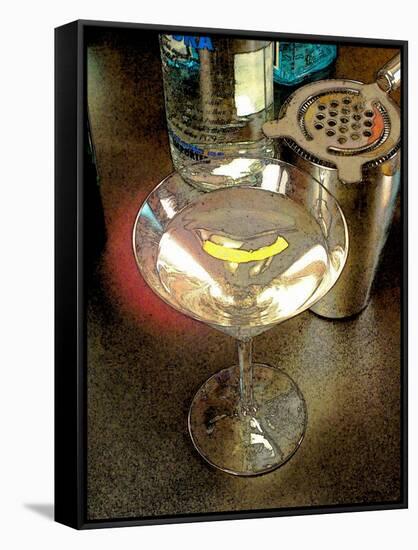 Martini with Lemon Peel-Steve Ash-Framed Stretched Canvas