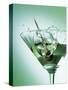 Martini with Olive Splash-Steve Lupton-Stretched Canvas