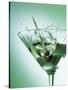 Martini with Olive Splash-Steve Lupton-Stretched Canvas