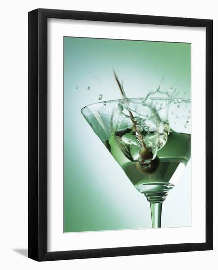 Martini with Olive Splash-Steve Lupton-Framed Photographic Print