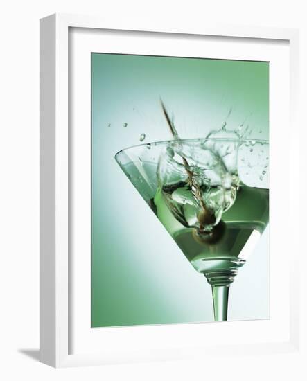 Martini with Olive Splash-Steve Lupton-Framed Photographic Print