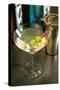Martini with Two Olives on the Black Table-Steve Ash-Stretched Canvas