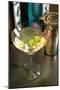 Martini with Two Olives on the Black Table-Steve Ash-Mounted Giclee Print