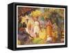 Martinique: Colourful Scene at the Fort De France (Fruit Market)-null-Framed Stretched Canvas