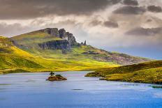Landscape View of Old Man of Storr Rock Formation and Lake, Scotland-MartinM303-Photographic Print