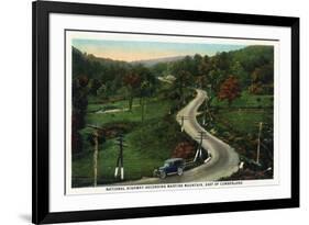 Martins Mountain, Maryland - National Road Scene East of Cumberland-Lantern Press-Framed Art Print