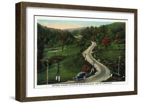 Martins Mountain, Maryland - National Road Scene East of Cumberland-Lantern Press-Framed Art Print