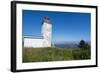 Martins, New Brunswick, White Old Traditional Historic Lighthouse Ion Water with Fields on Cliff-Bill Bachmann-Framed Photographic Print